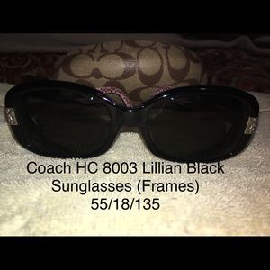 Coach Lillian Black Sunglasses Frames 55/18/135
